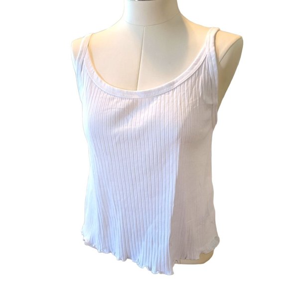 Old Navy White Tank Tops Woman's Plus Size 3X Lettuce Edge NWT JJ1984 - Picture 1 of 5